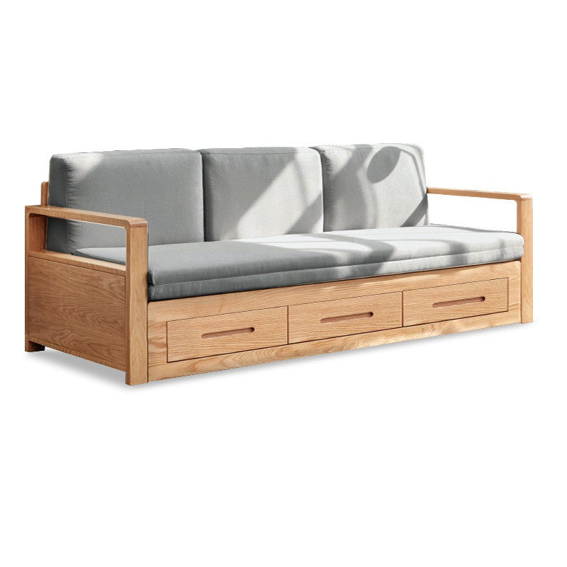 Oak, Ash Solid Woof Folding Storage Sofa Bed.