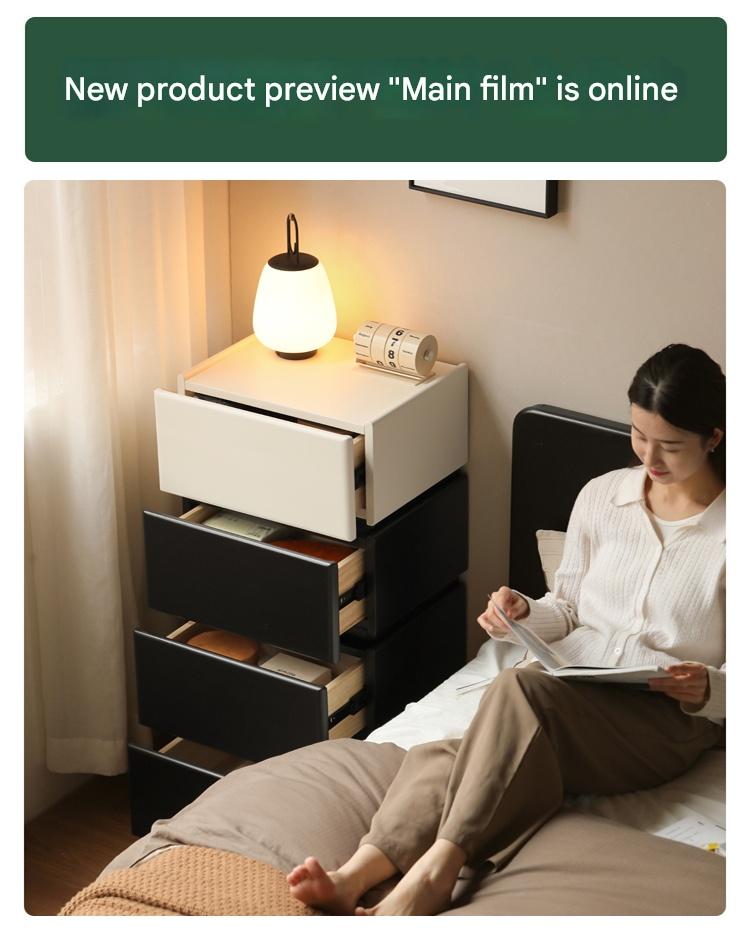Rubber Solid Wood Modern Nightstand
