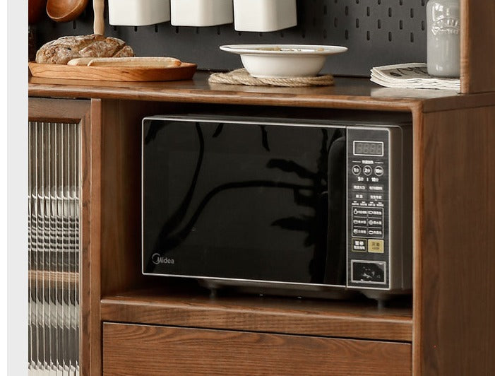 Ash Solid Wood Sideboard High Wine Cabinet Buffet