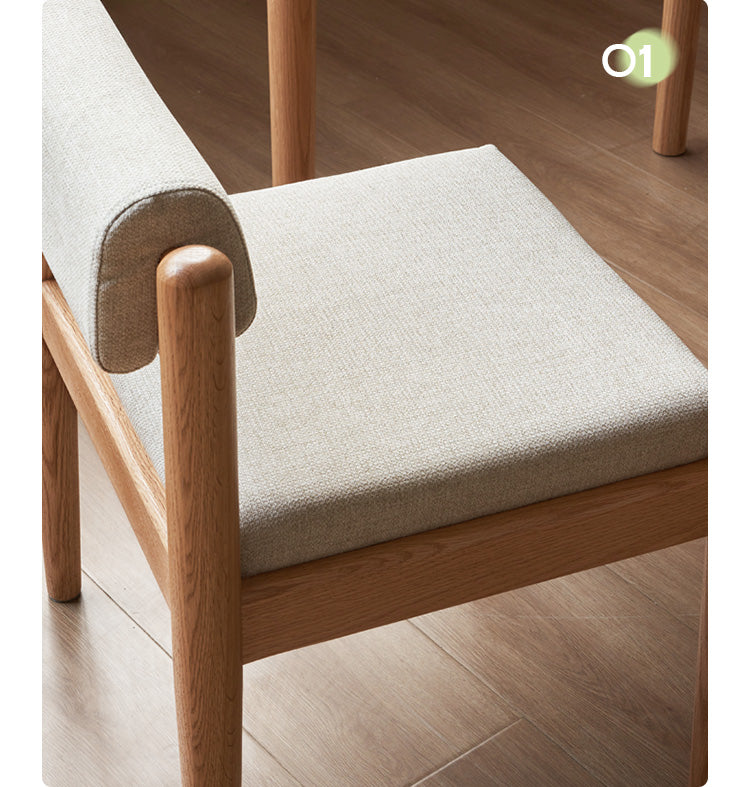 Oak Solid Wood Low Back Small Dining Chair