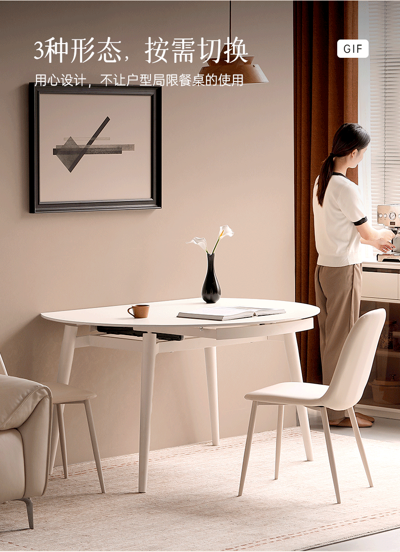 Slate Dining Table Ivory White