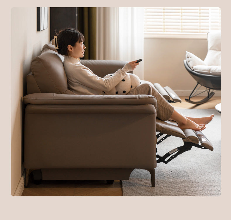 First Layer Leather Multifunctional Electric Telescopic Sofa.