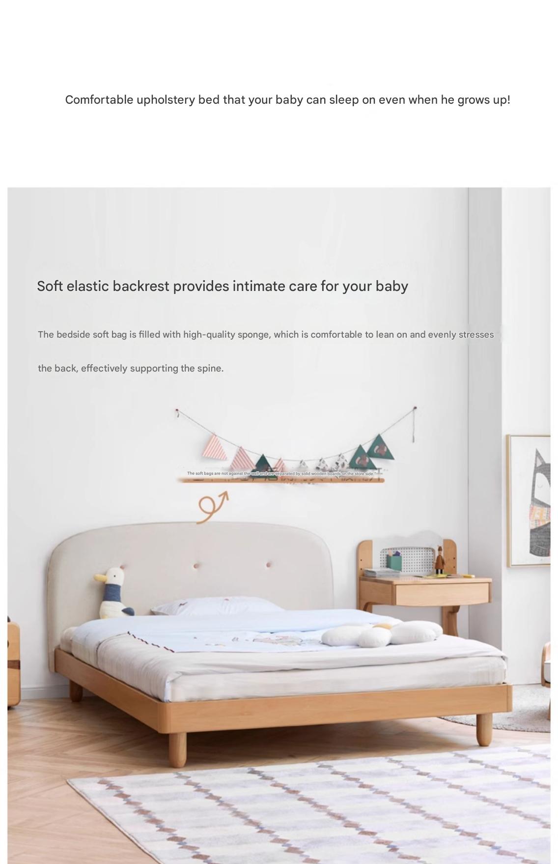 Beech Solid Wood Children's Soft Single Bed