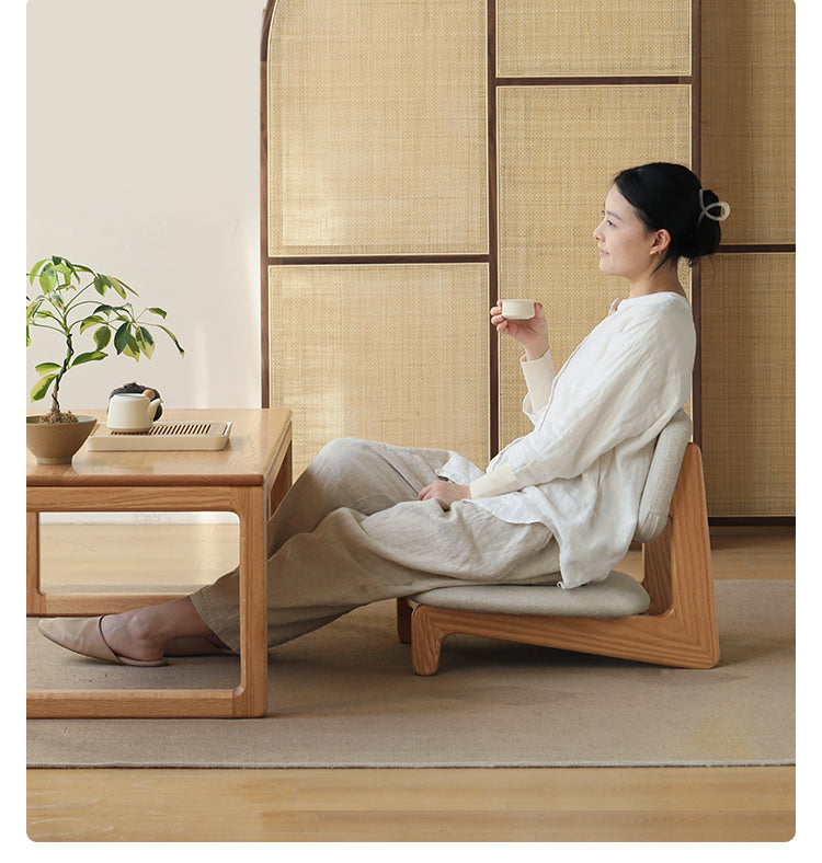 Oak Solid Wood Tea Chair Japanese Style