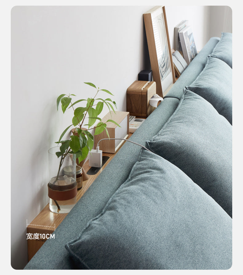Oak Solid Wood Sofa Rear Storage Modern Wall Shelf