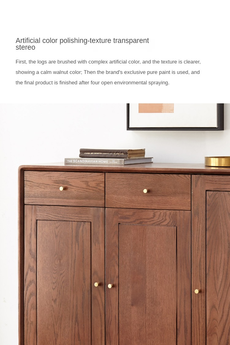 Oak Solid Wood Entrance Shoe Cabinet