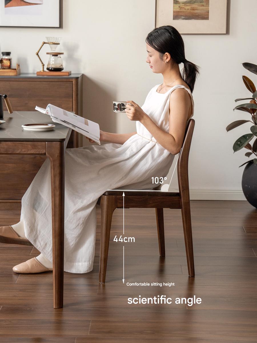 Set 4 pcs Black Walnut, White Ash, Oak Solid Wood Dining Chair