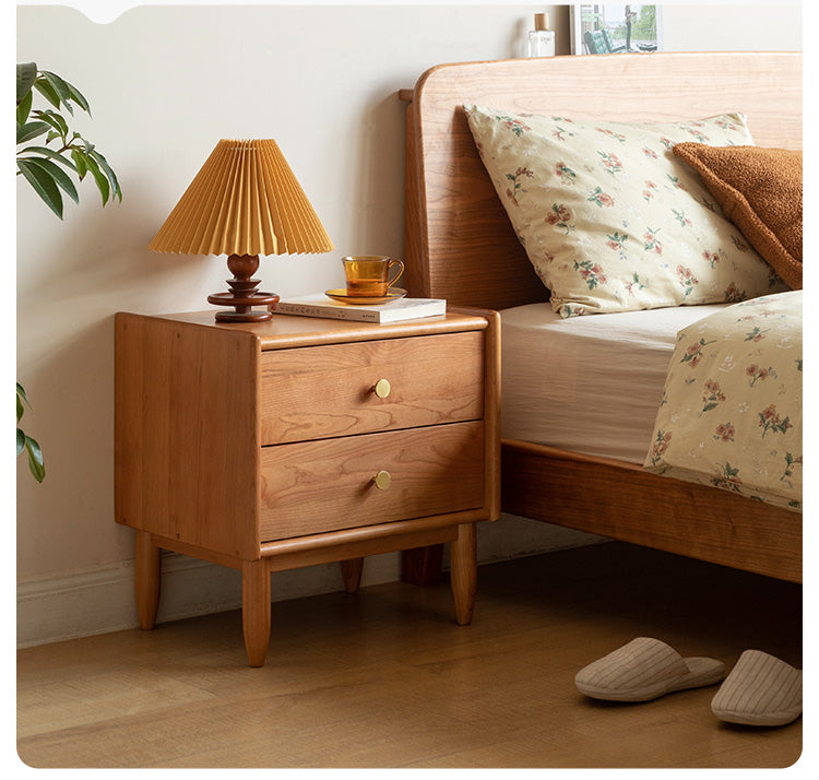 Ash, Cherry Solid Wood Nightstand.