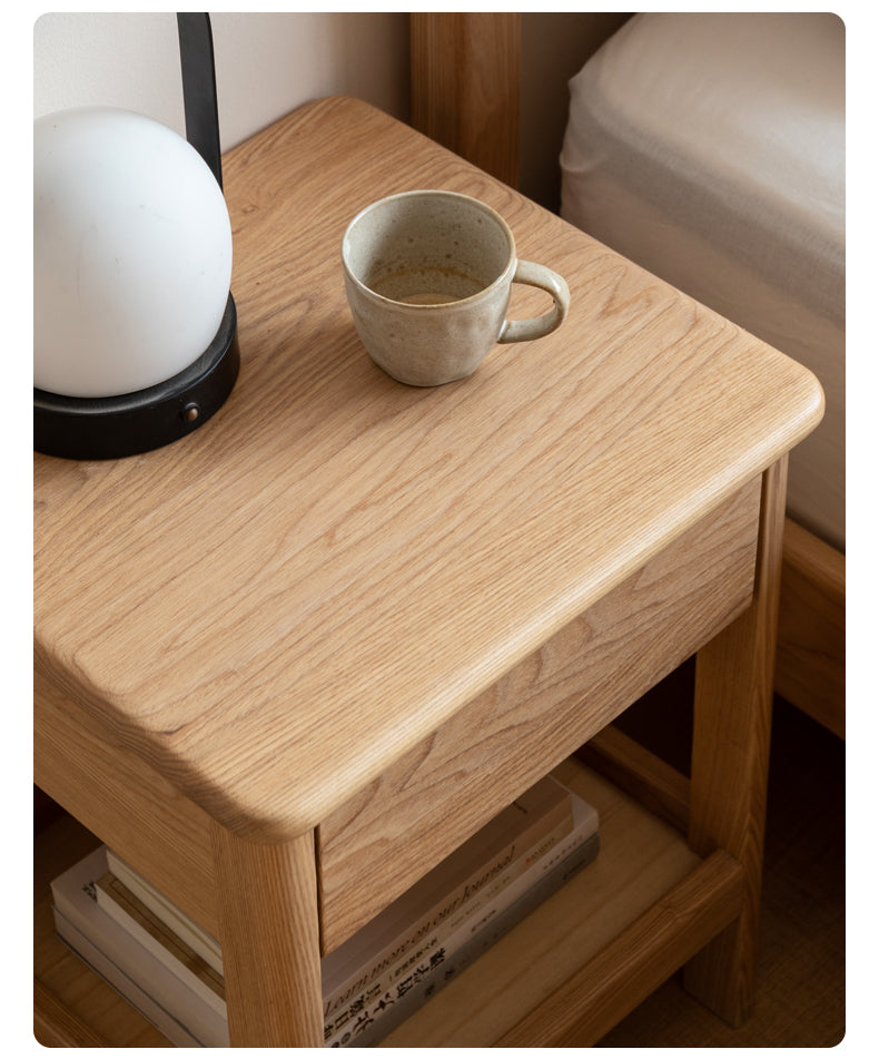 Ash Solid Wood Narrow Edge Nightstand