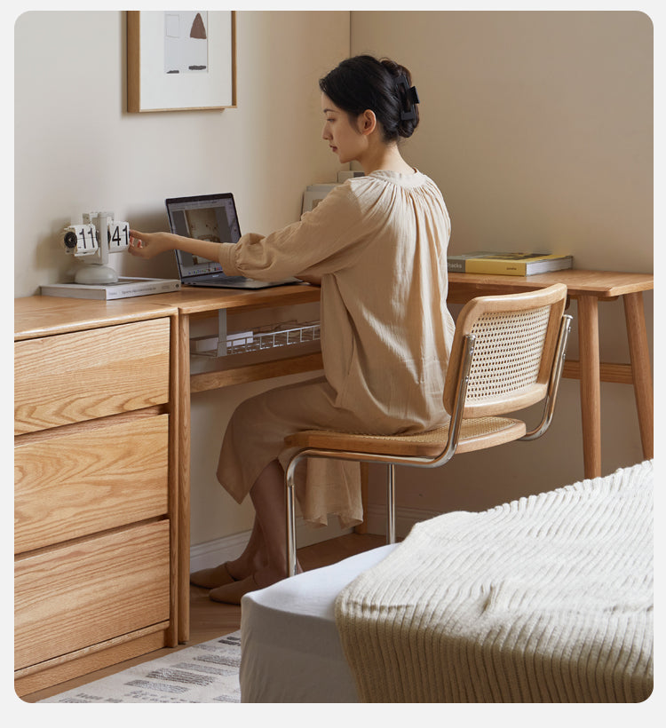 Oak, Rubberwood Solid Wood Corner Table Study Office Desk