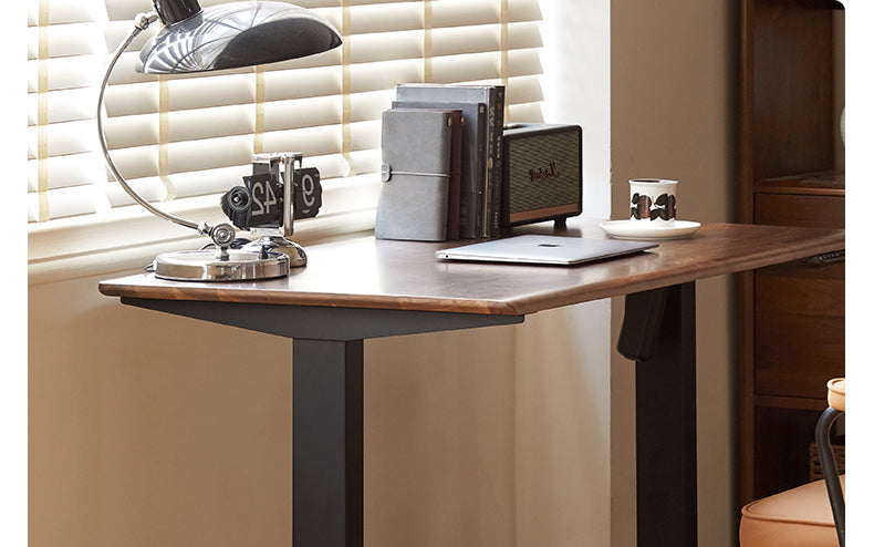 Black Walnut, Oak Solid Wood Electric Elevating Desk