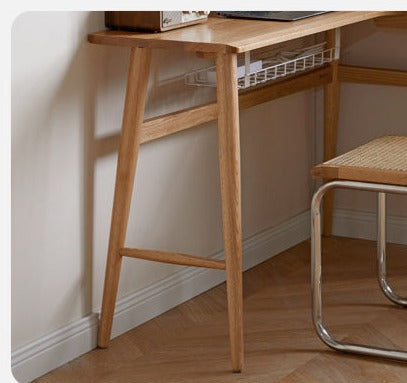 Oak, Rubberwood Solid Wood Corner Table Study Office Desk