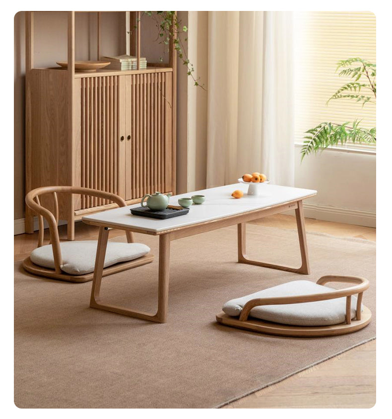 Ash Solid Wood Rock Slab Tea Table