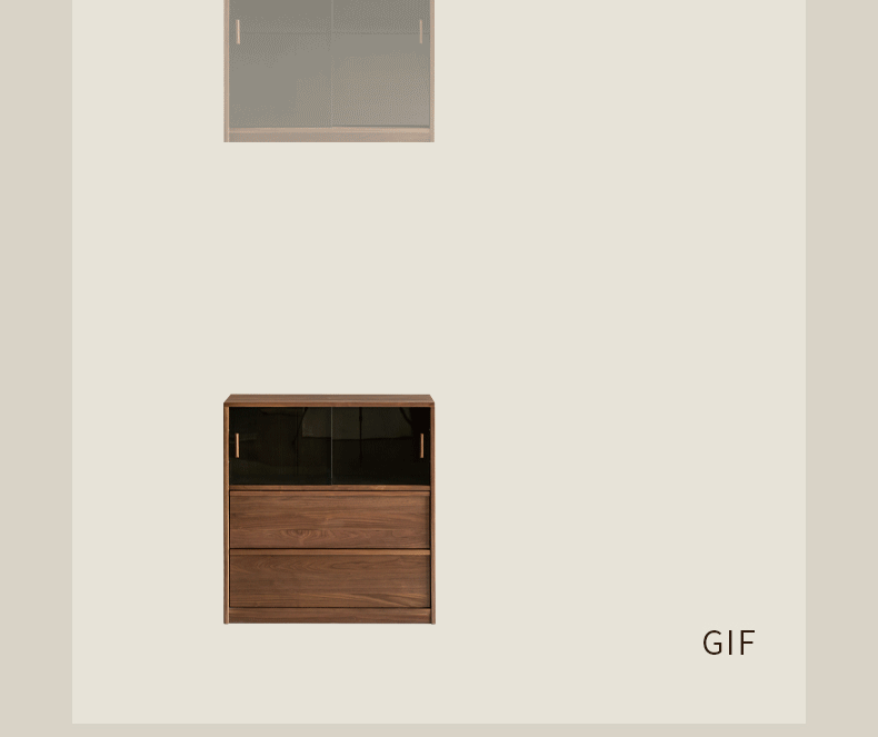 Black Walnut Solid Wood Light Luxury Style Bookcase Combination
