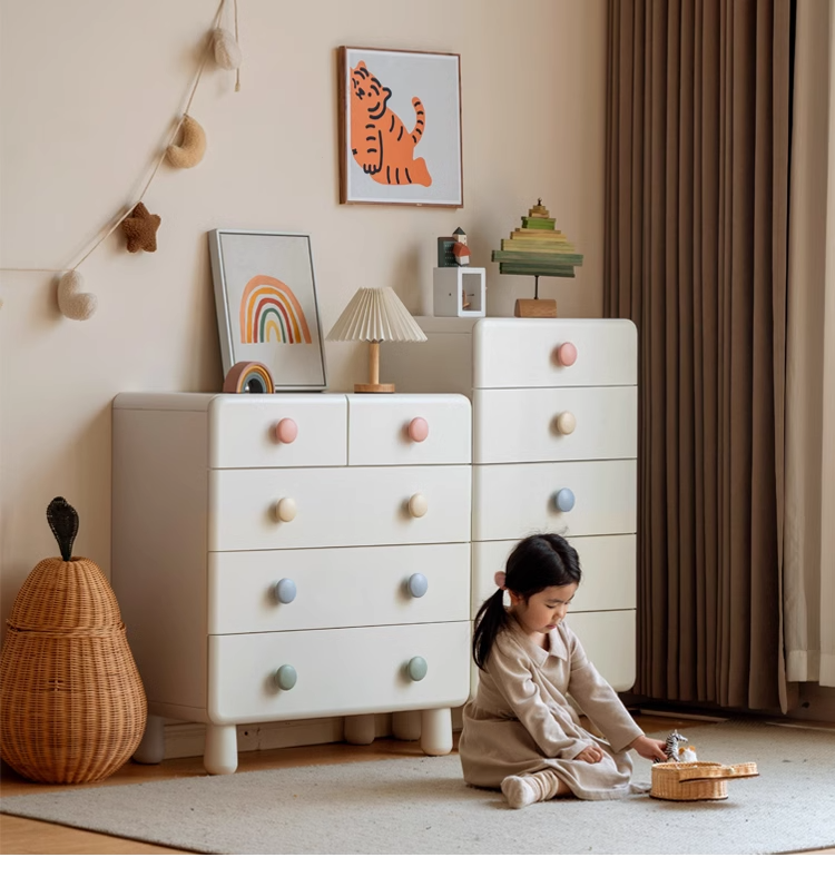 Rubber Solid Wood Children's Storage Cabinet.