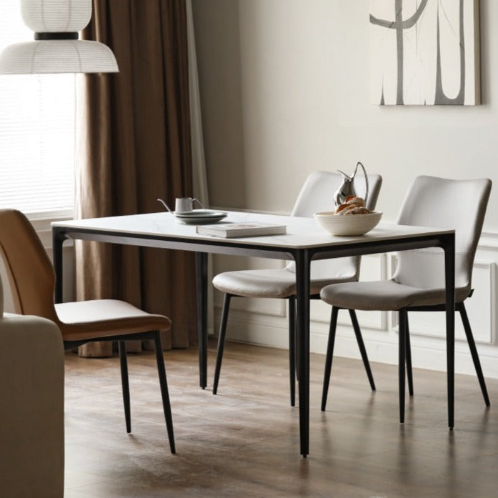 Metal Rock Plate Slate Italian Light Luxury Dining Table