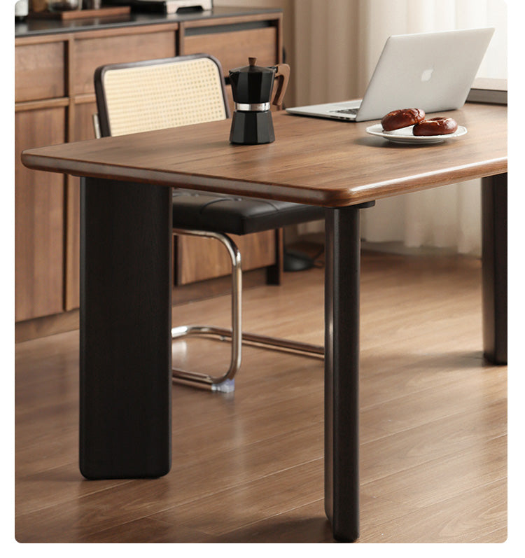 Black Walnut Solid Wood Light Luxury Rectangular Dining Table