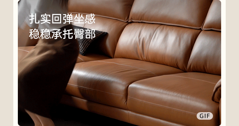 Genuine Leather Italian Minimalist Sectional Sofa – First-Layer Cowhide Corner Sofa with Chaise Lounge