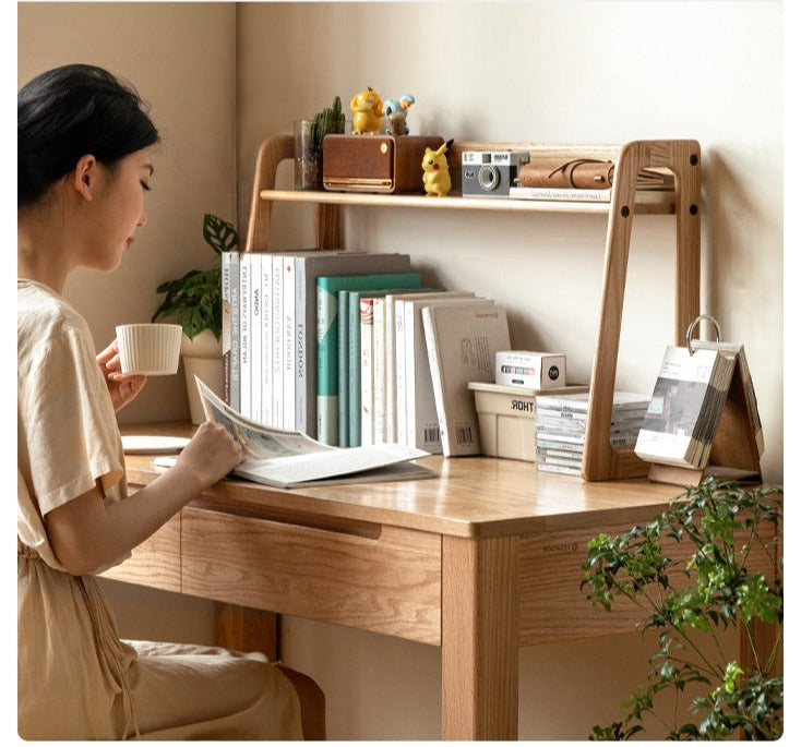 Oak Solid Wood Desk Shelf