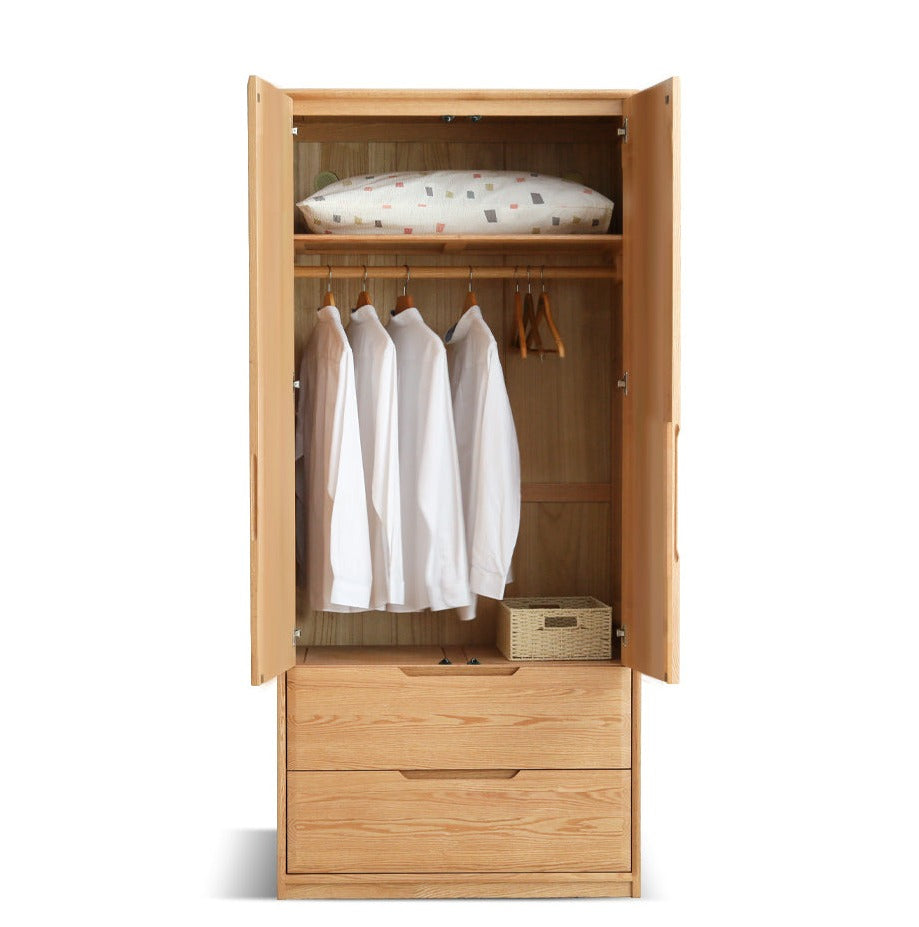 Oak, Ash Solid Wood Wardrobe.