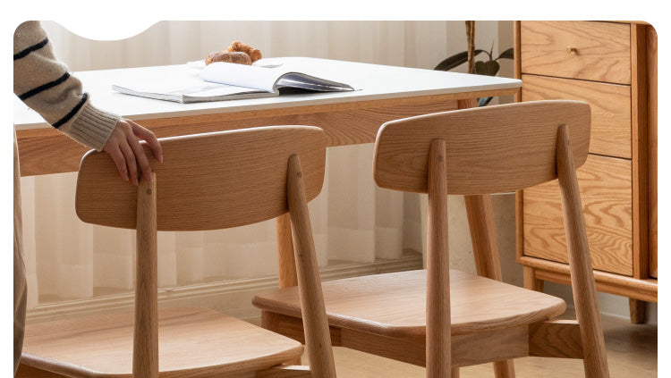 4 pcs set - Black Walnut, Ash, Oak, Cherry Solid Wood, Solid RubberWood Dining Chair