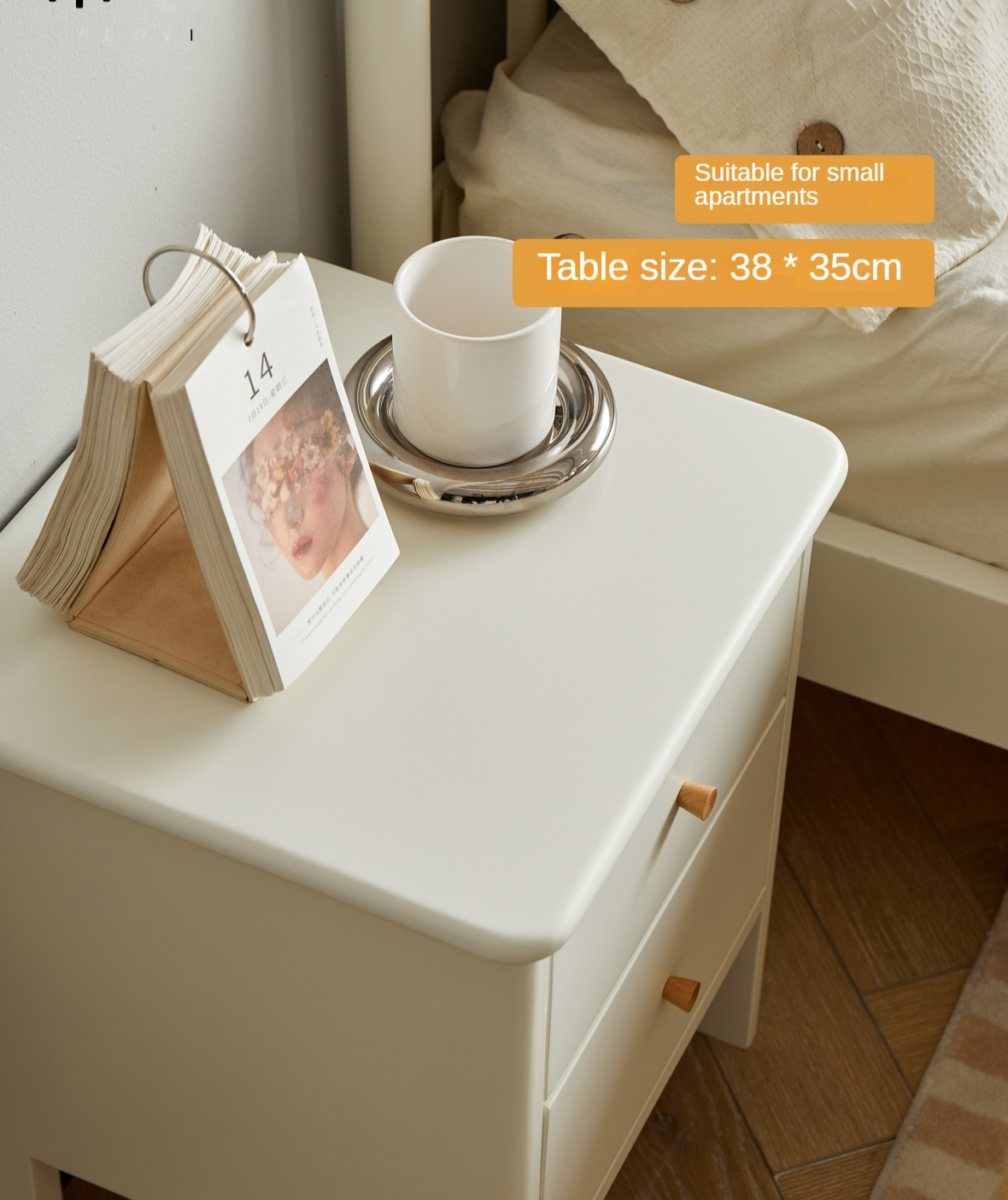 Beech Solid Wood White Luxury Night Stand