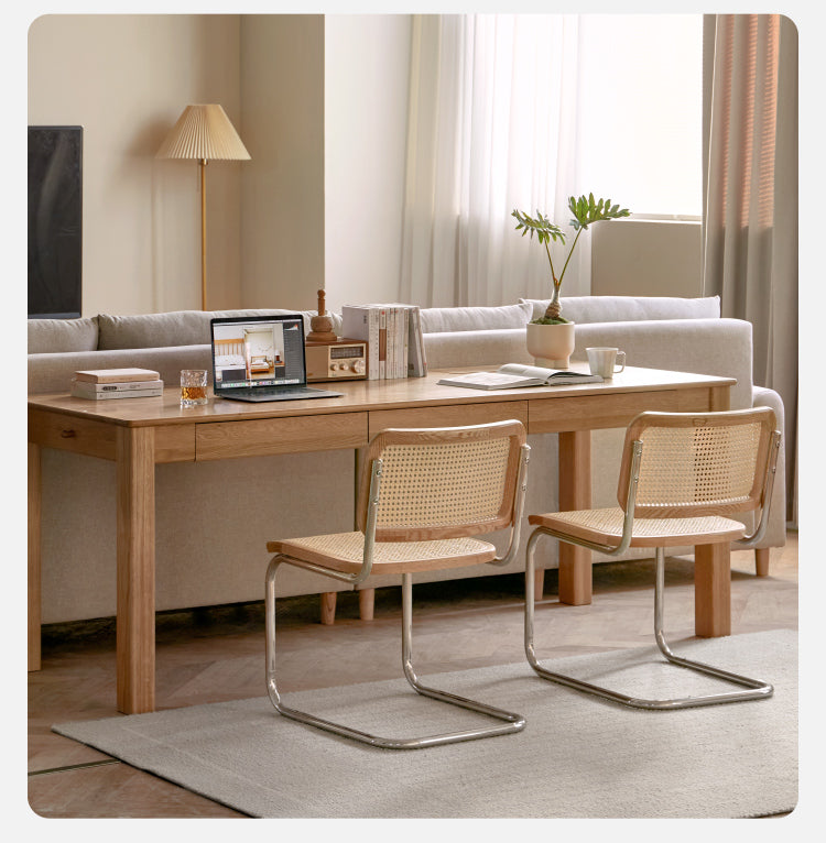 Oak, Ash Solid Wood USB Office Desk