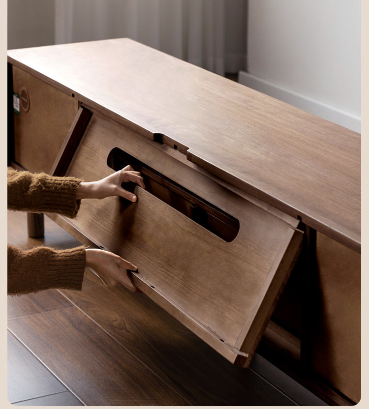 Oak, Black Walnut Solid Wood TV Cabinet.