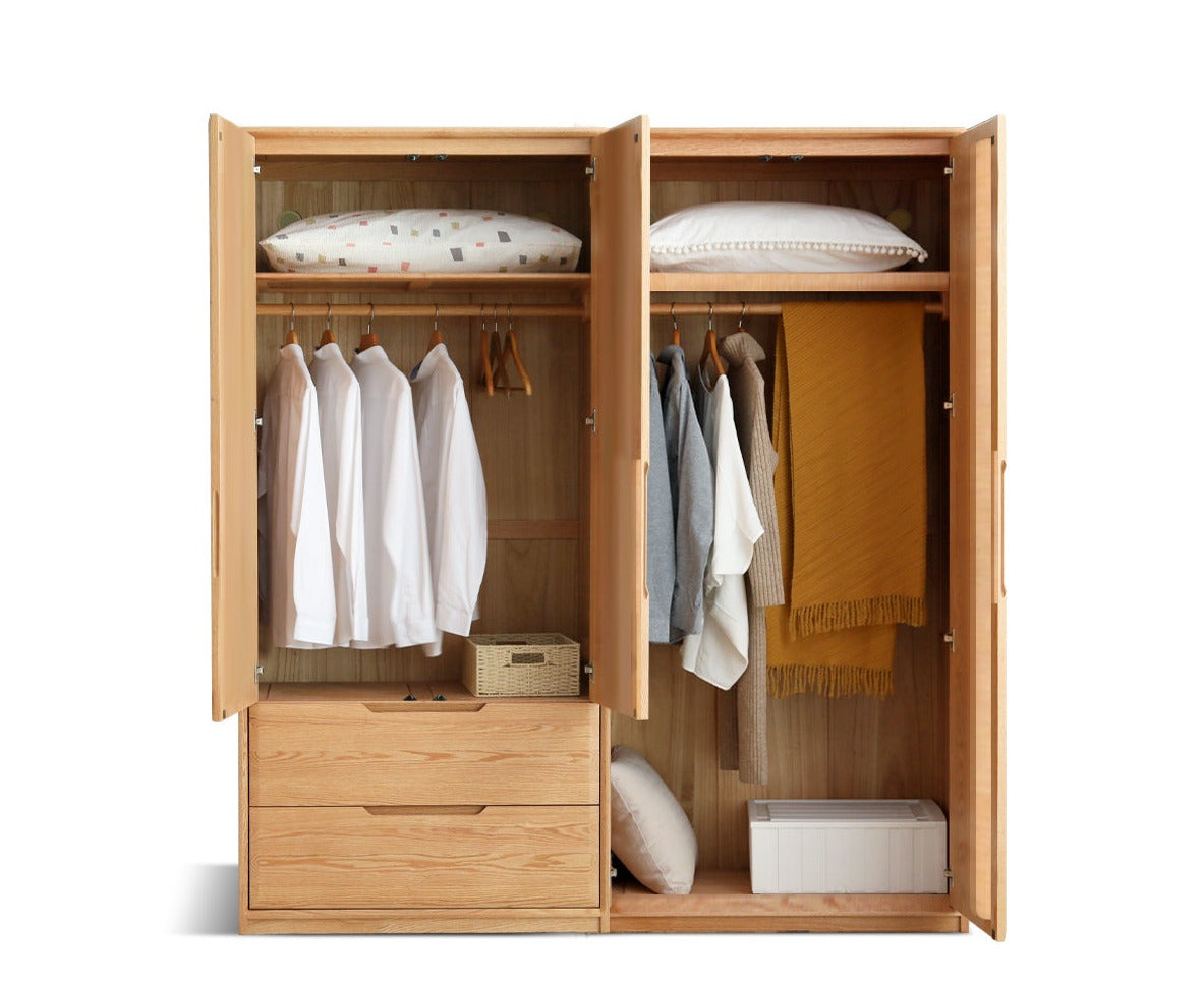 Oak, Ash Solid Wood Wardrobe.