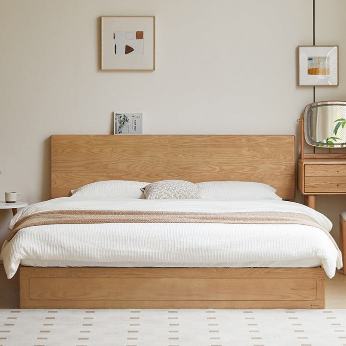 Ash, Oak, Black Walnut Solid Wood Box Bed Modern