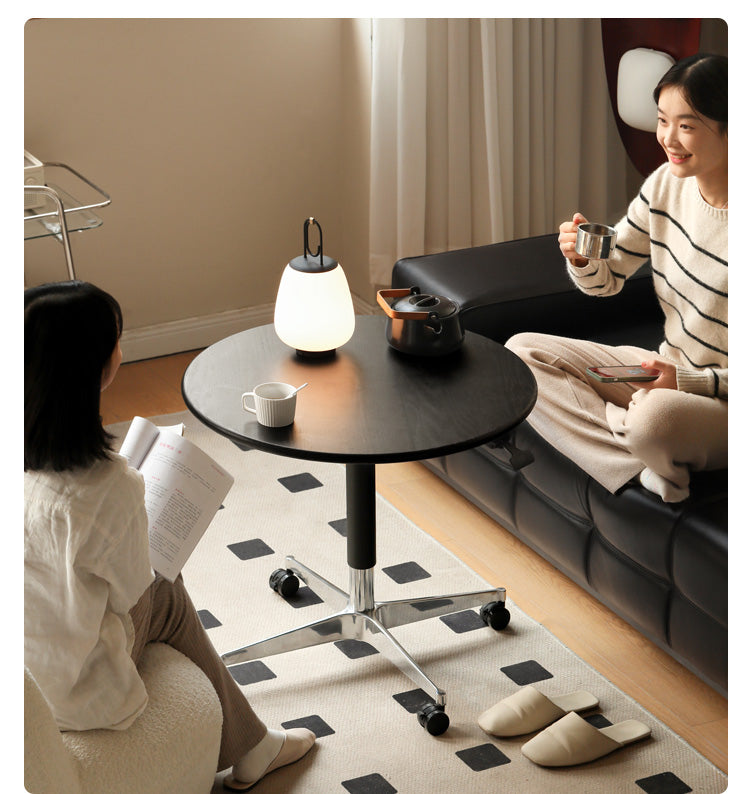 Black Walnut, Oak, Cherry, Poplar Solid Wood Lifting Movable Side Table