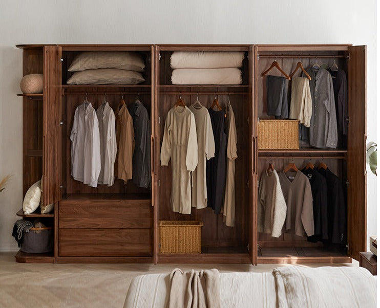 Black Walnut Solid Wood Large Wardrobe.