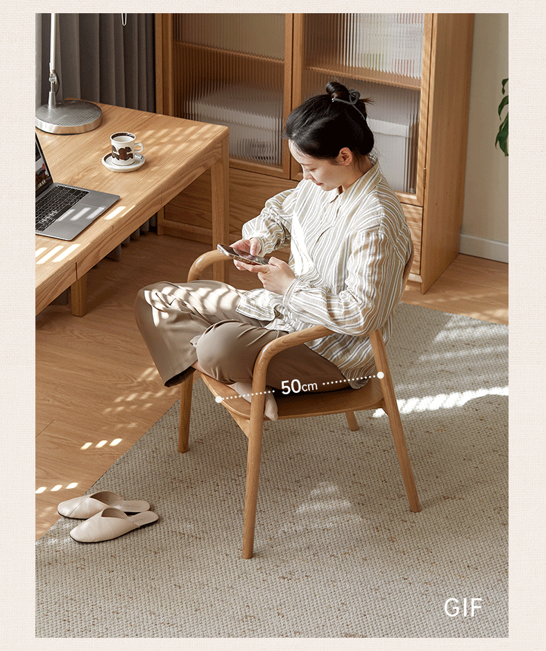 Ash, White Ash, Black Walnut Solid Wood Armchair, Scandinavian Modern Curved Back Accent Chair