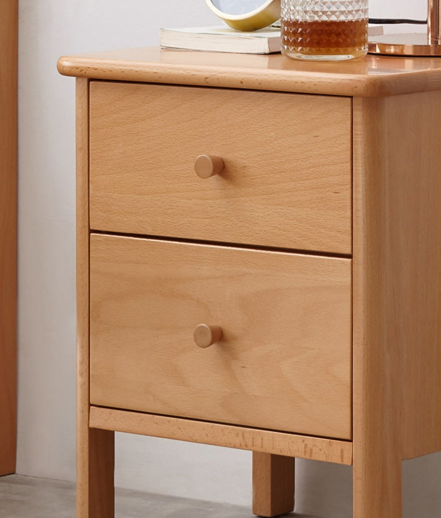 Beech Solid Wood Drawer Nightstand.