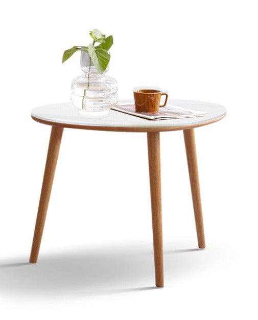 Combination shape side table Oak soli wood-