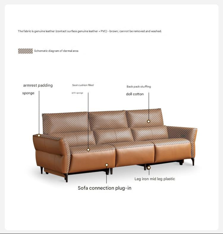 Genuine Leather Electric high back Sofa