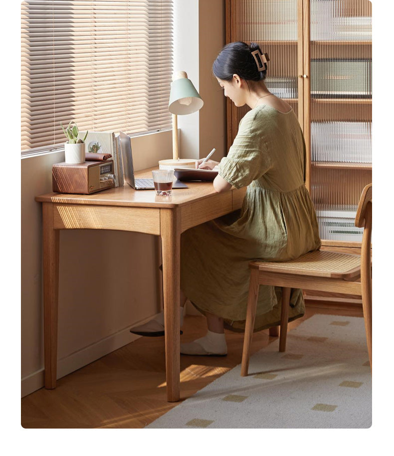 Oak Solid Wood Desk With Drawer