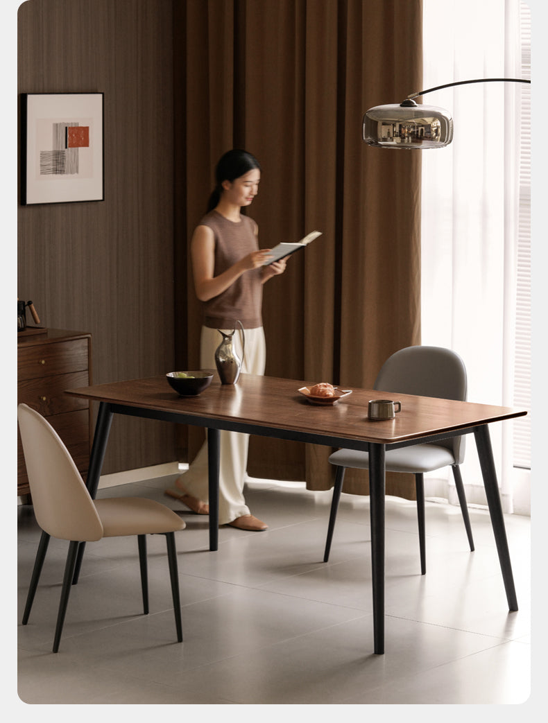 Black Walnut Solid Wood Italian Light Luxury Dining Table