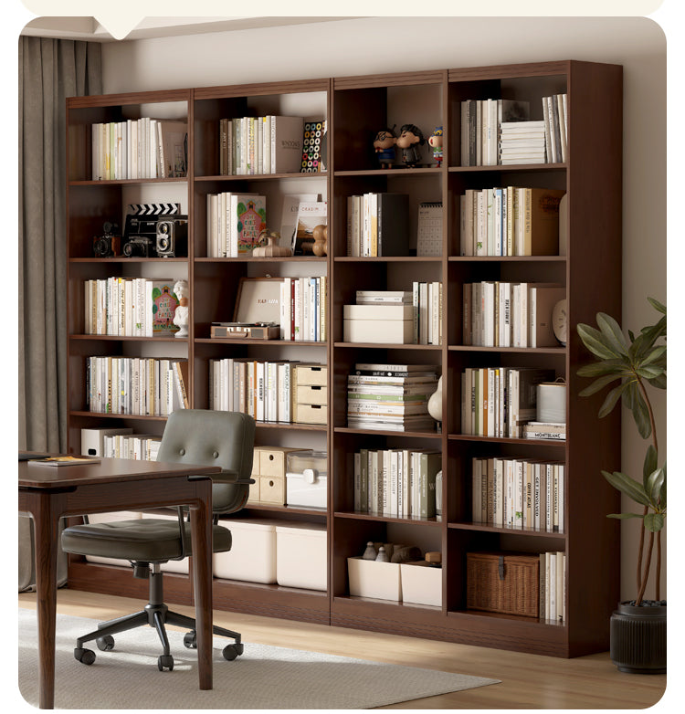Rubber solid wood bookshelf floor rack storage cabinet.