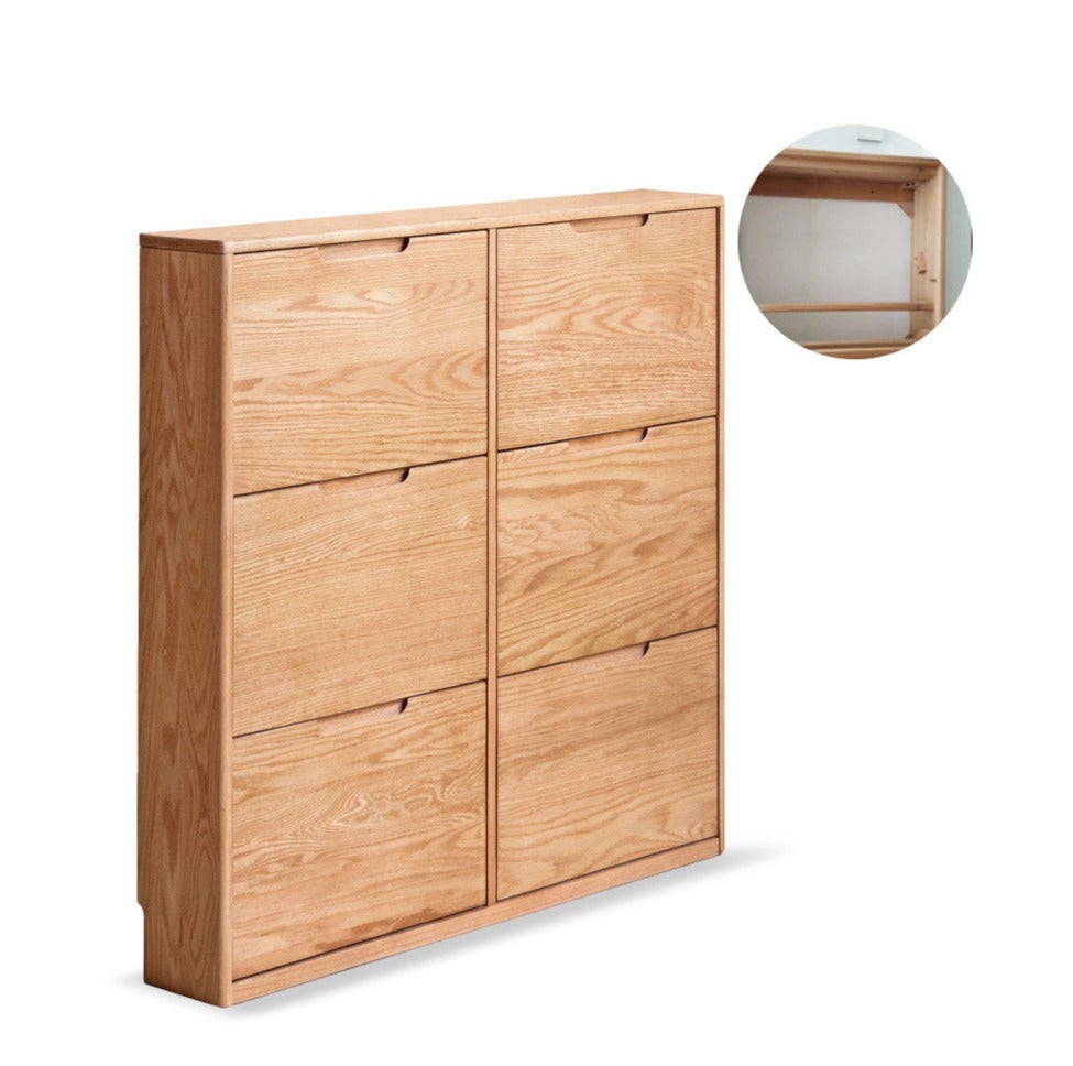 Oak, Poplar Solid Wood Ultra-Thin Shoe Cabinet