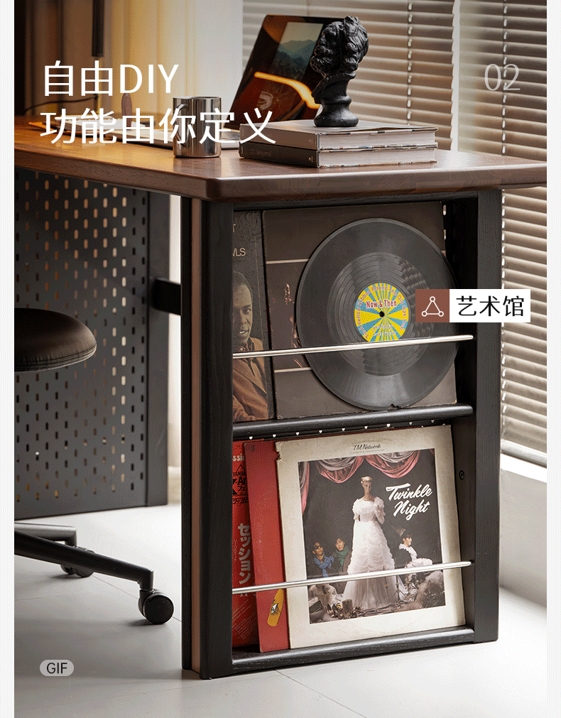 Black Walnut, Solid Longan Hardwood Solid Wood Italian Light Luxury Computer Desk