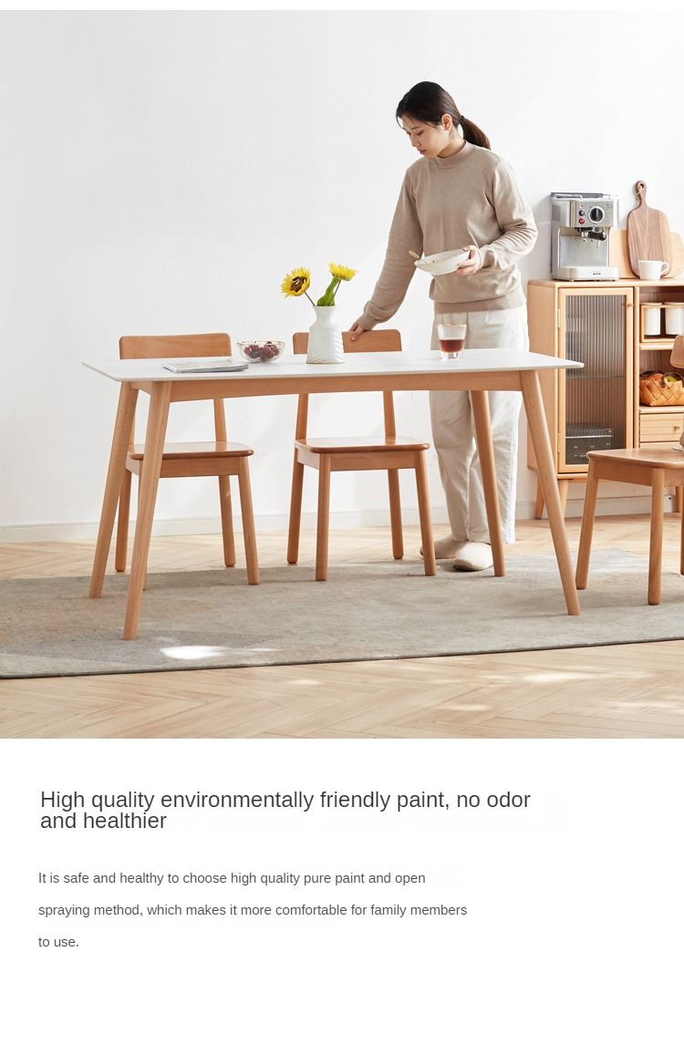 Beech Solid Wood Rock Plate Dining Table