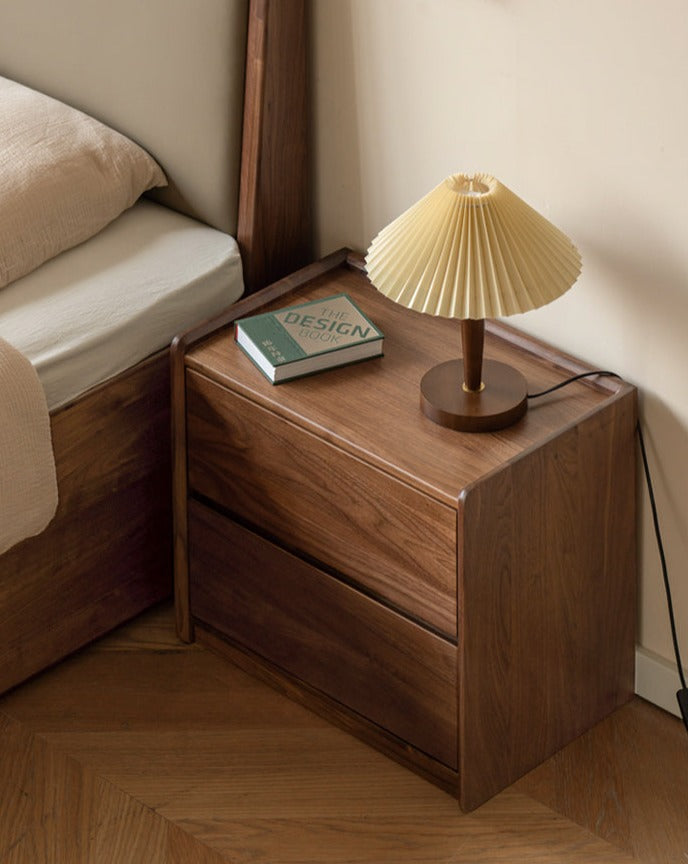 Sandalwood, Black Walnut Solid Wood Nightstand.
