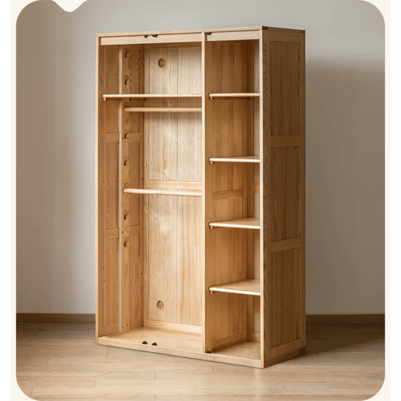 Oak Solid Wood Children's Wardrobe Combination