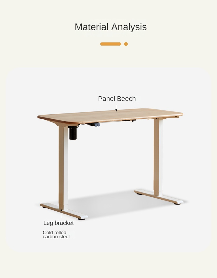 Beech Solid Wood Smart Electric Lifting Standing Desk