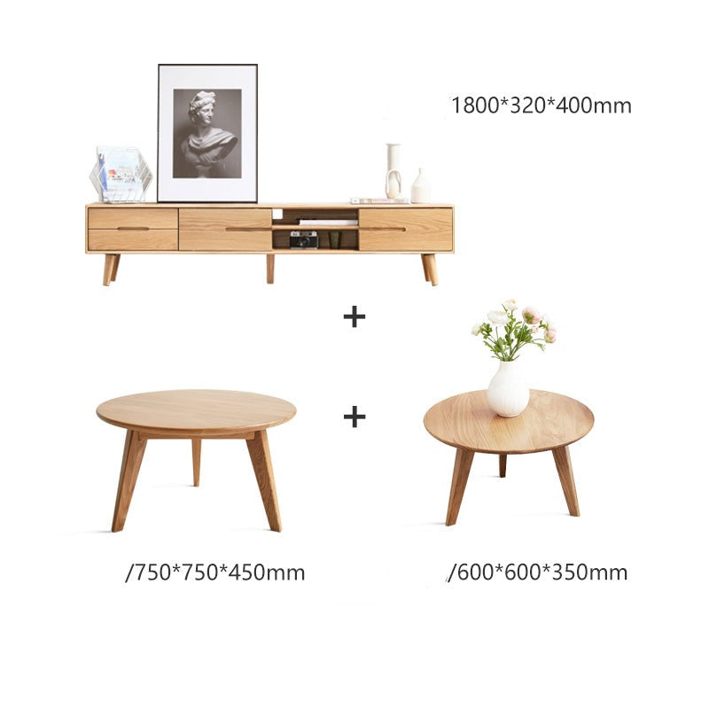 TV stand sliding doors Oak solid wood"