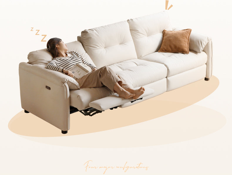 Fabric Electric White Cream Technology Functional Sofa.