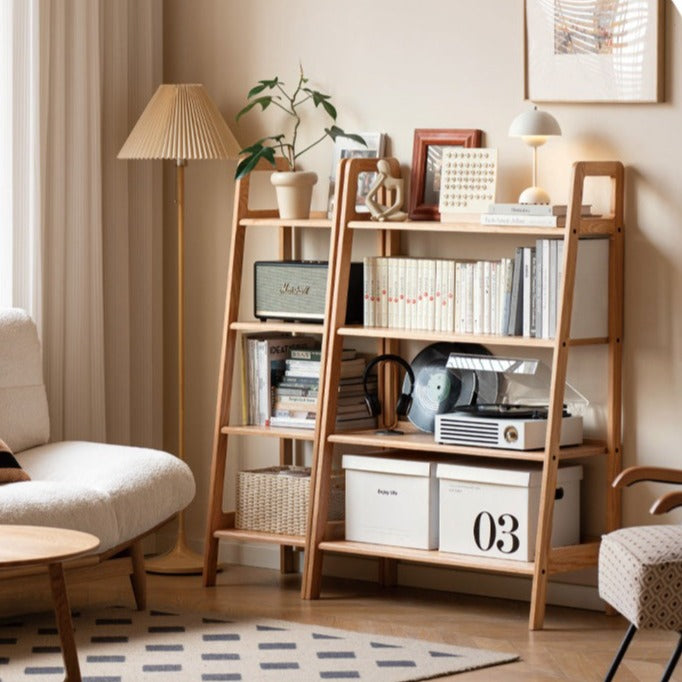 Oak Solid Wood Multi Layer Shelf, Bookshelves, Flower Racks