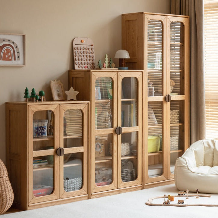 Oak Solid Wood Kids Bookcase Combination Bookshelf