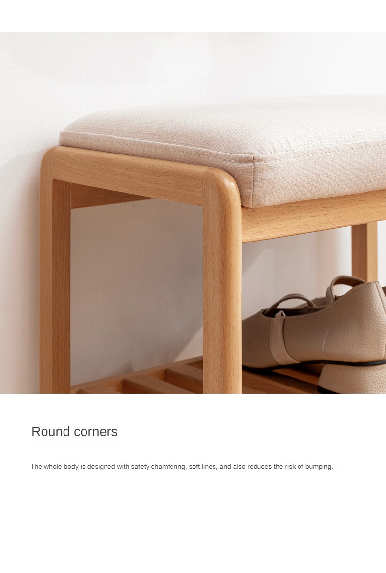 Beech Solid Wood Shoe Changing Stool